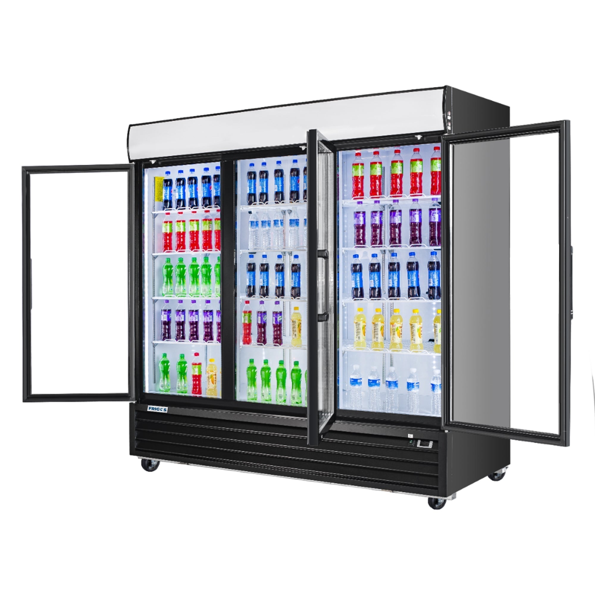 Frigos 80" Merchandising Refrigerator, 3 Glass Doors, LED Lighting - FG-MR-3D-G