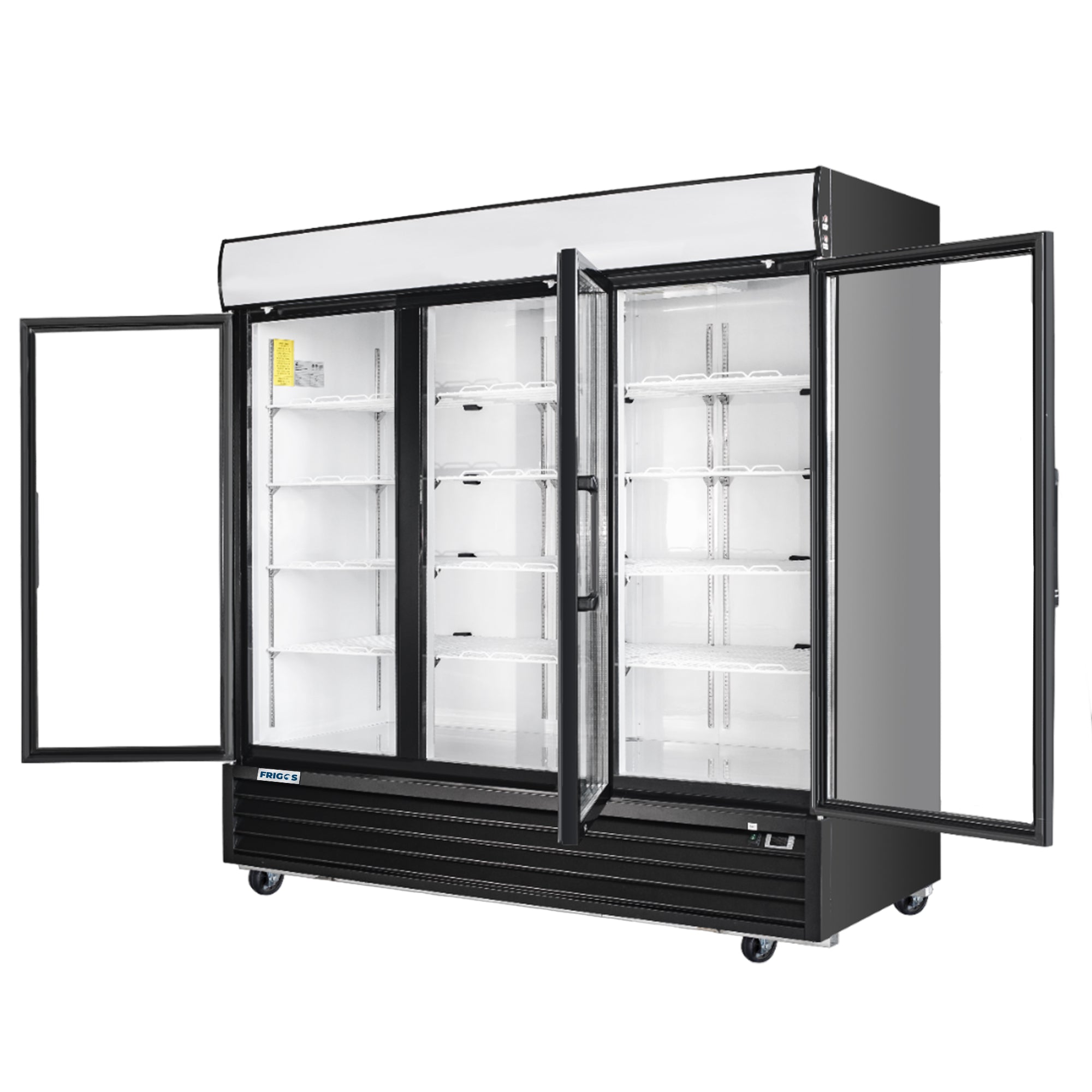 Frigos 80" Merchandising Refrigerator, 3 Glass Doors, LED Lighting - FG-MR-3D-G