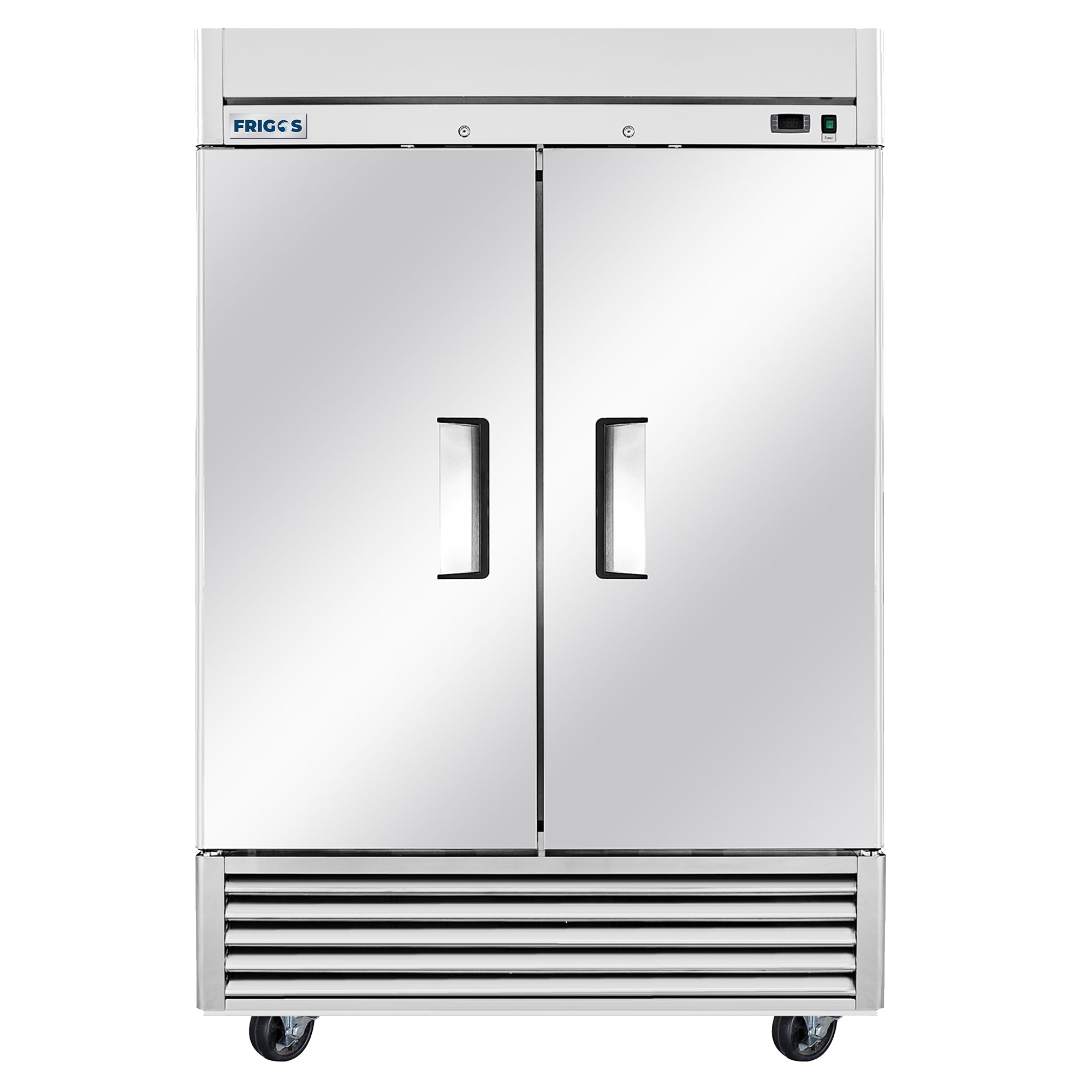 Frigos 54" Commercial Refrigerator, 2 Doors, 47 Cu Ft, Stainless Steel Floor