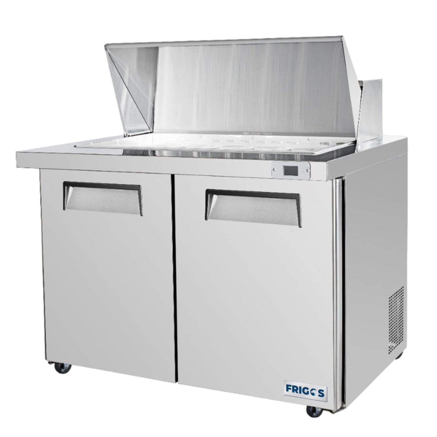 Frigos FG-SWPT-48-MT 48" 2-Door Mega Top Prep Table, Aluminum Interior, SS Floor