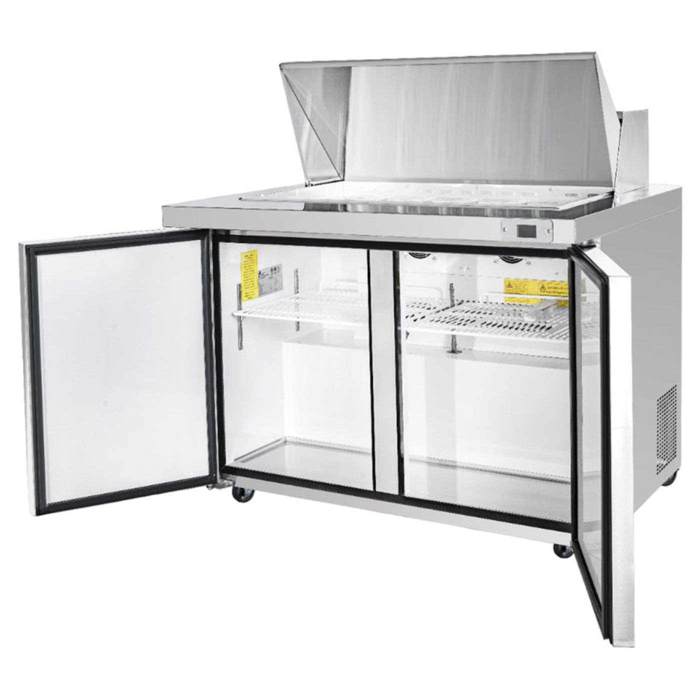 Frigos FG-SWPT-48-MT 48" 2-Door Mega Top Prep Table, Aluminum Interior, SS Floor