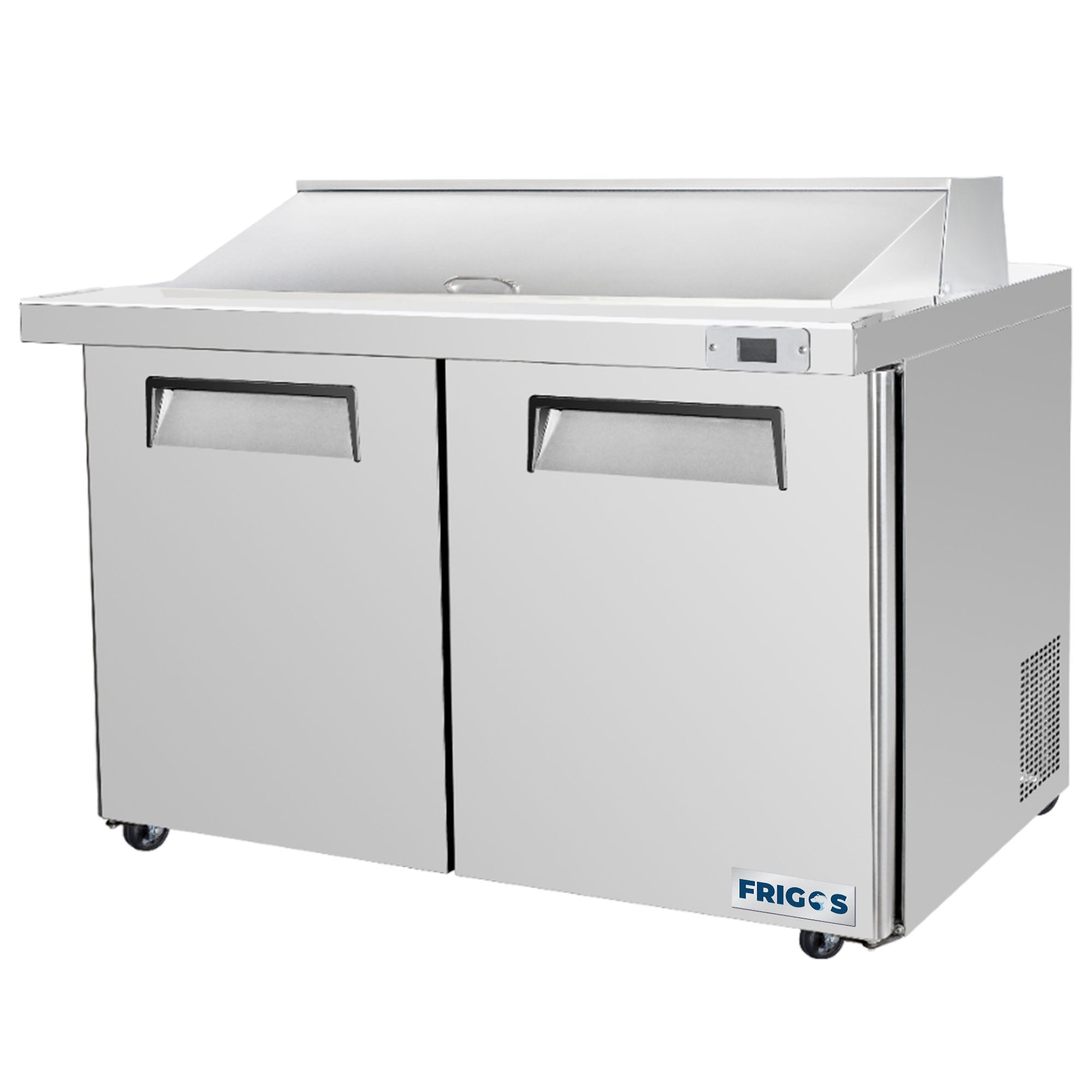 Frigos 60" Sandwich Prep Table Refrigerator, 2 Doors, Stainless Steel Floor