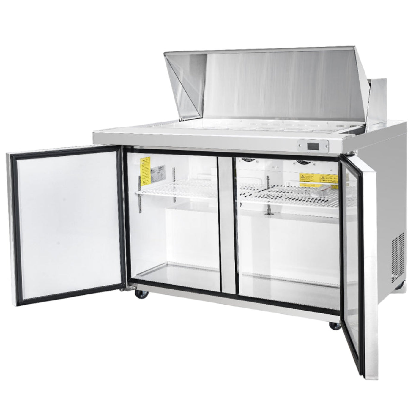 Frigos 60" Sandwich & Salad Prep Table Refrigerator, 2 Doors, Stainless Steel Floor