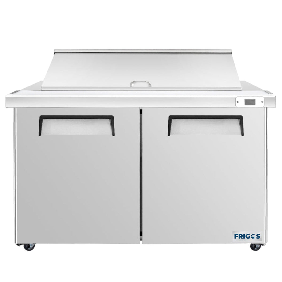 Frigos 60" Sandwich & Salad Prep Table Refrigerator, 2 Doors, Stainless Steel Floor