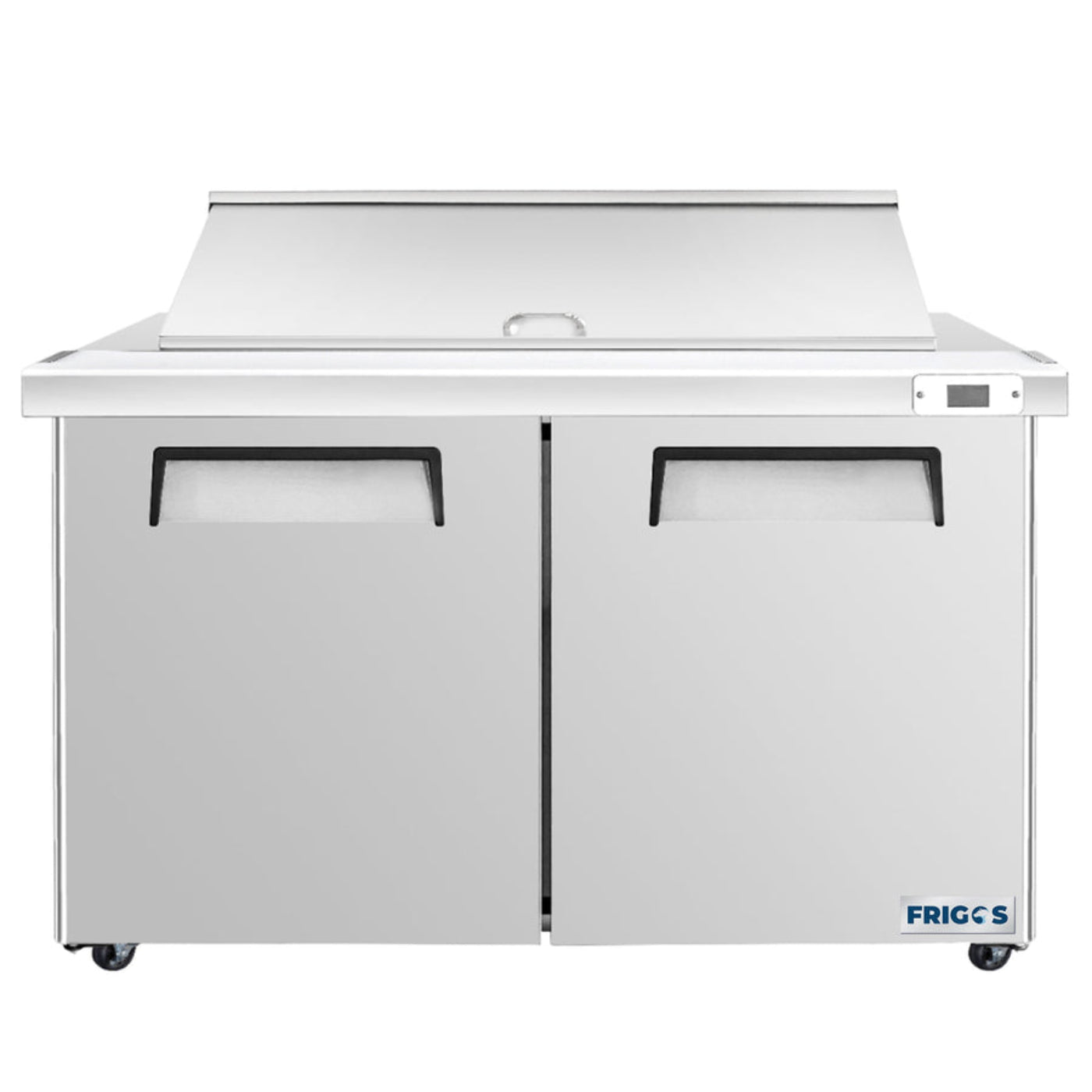Frigos 60" Sandwich & Salad Prep Table Refrigerator, 2 Doors, Stainless Steel Floor