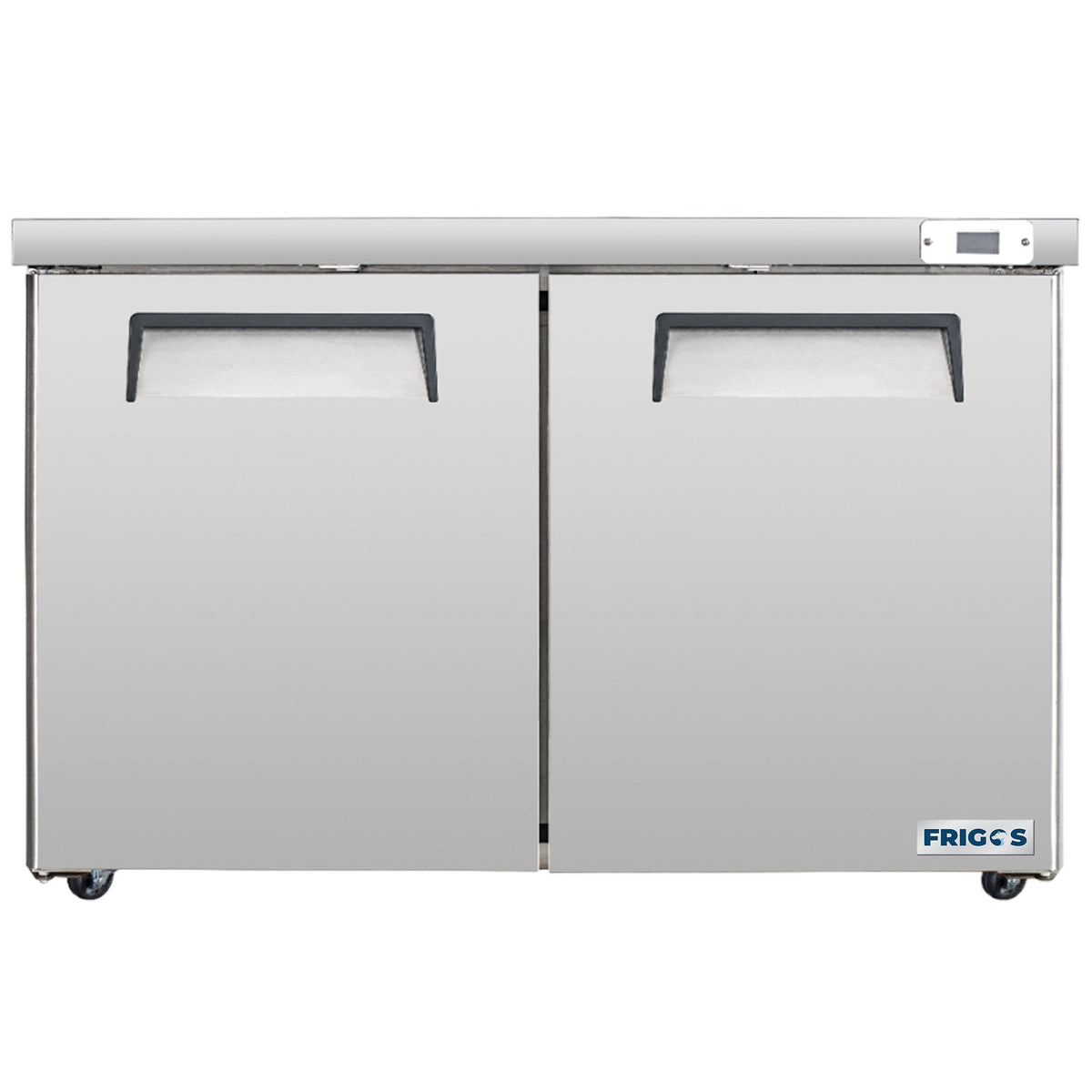 Frigos Commercial Undercounter Refrigerator 60" Width 2 Door Frigos FG-UCRF-60 with Aluminum Interior with 304 Stainless Steel Floor  - FG-UCRF-60
