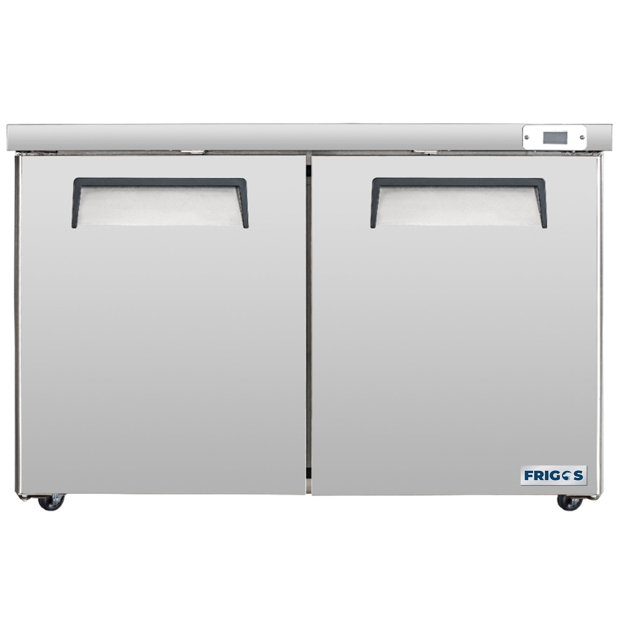 Frigos Commercial Undercounter Refrigerator 60" Width 2 Door Frigos FG-UCRF-60 with Aluminum Interior with 304 Stainless Steel Floor  - FG-UCRF-60