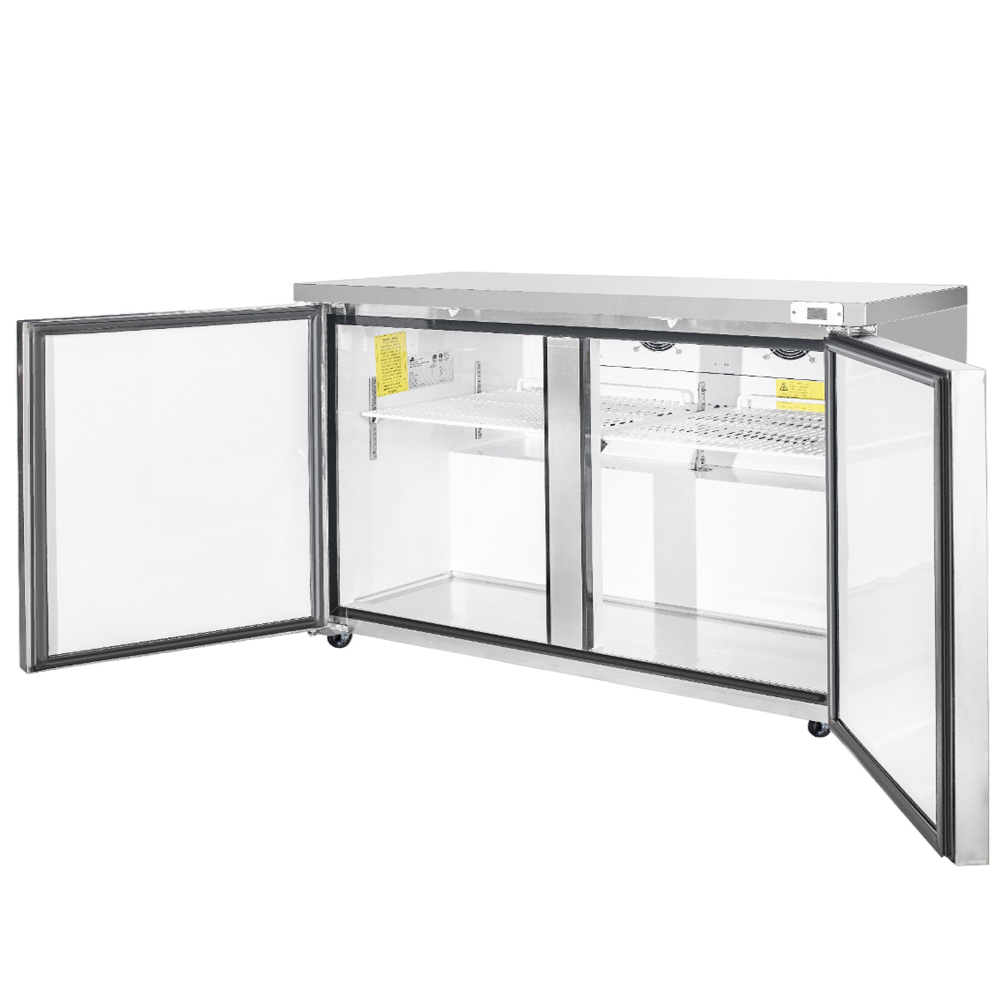 Frigos Commercial Undercounter Refrigerator 60" Width 2 Door Frigos FG-UCRF-60 with Aluminum Interior with 304 Stainless Steel Floor  - FG-UCRF-60