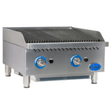 Globe GCB24G-RK 24" Gas Lava Rock Charbroiler - 80,000 BTU - GLGCB24GRK