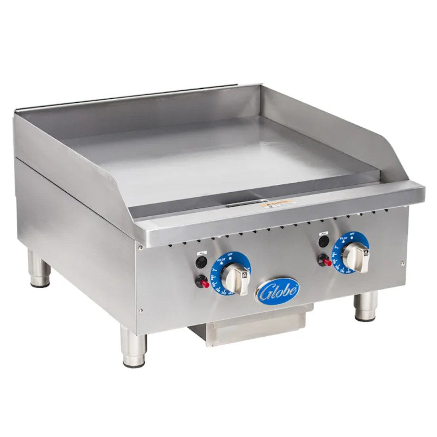 Globe GG24TG 24" Countertop Gas Griddle with Thermostatic Controls - 60,000 BTU - GLGG24TG