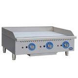 Globe GG36TG 36" Countertop Gas Griddle with Thermostatic Controls - 90,000 BTU - GLGG36TG