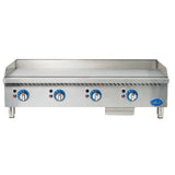 Globe GG48TG 48" Countertop Gas Griddle with Thermostatic Controls - 120,000 BTU - GLGG48TG