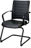 EuroTech Europa Metallic Leather Guest Chair - EUR-LE333TNM-BLKL