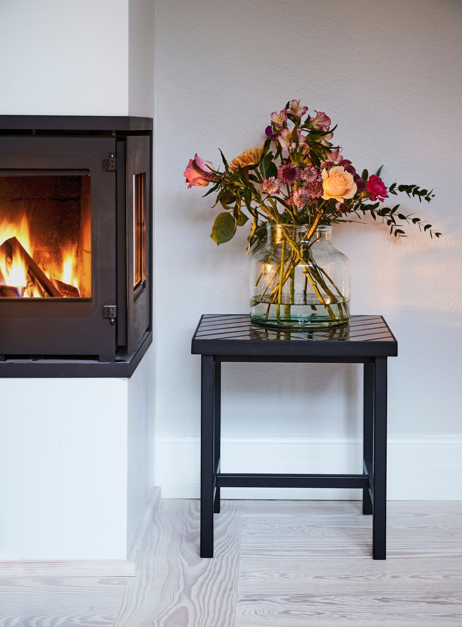 Warm Nordic Herringbone Side Table - 2817003