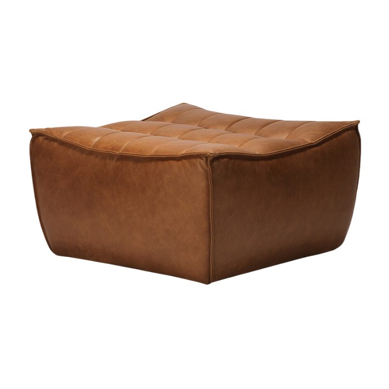 Ethnicraft N701 Leather Footstool - ETH-20081