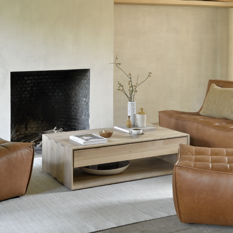 Ethnicraft N701 Leather Footstool - ETH-20081