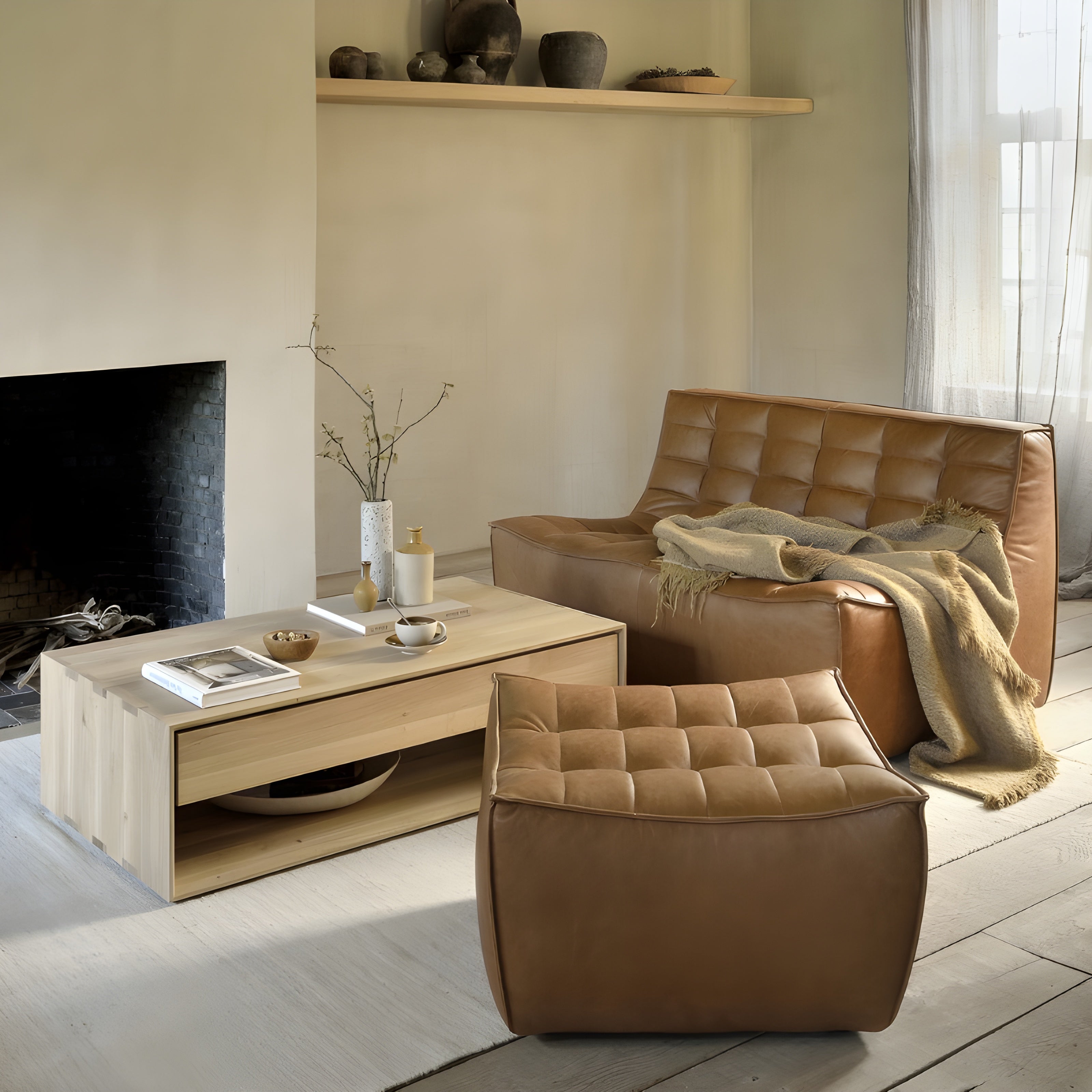 Ethnicraft N701 Leather Two Seater Sofa - ETH-20083