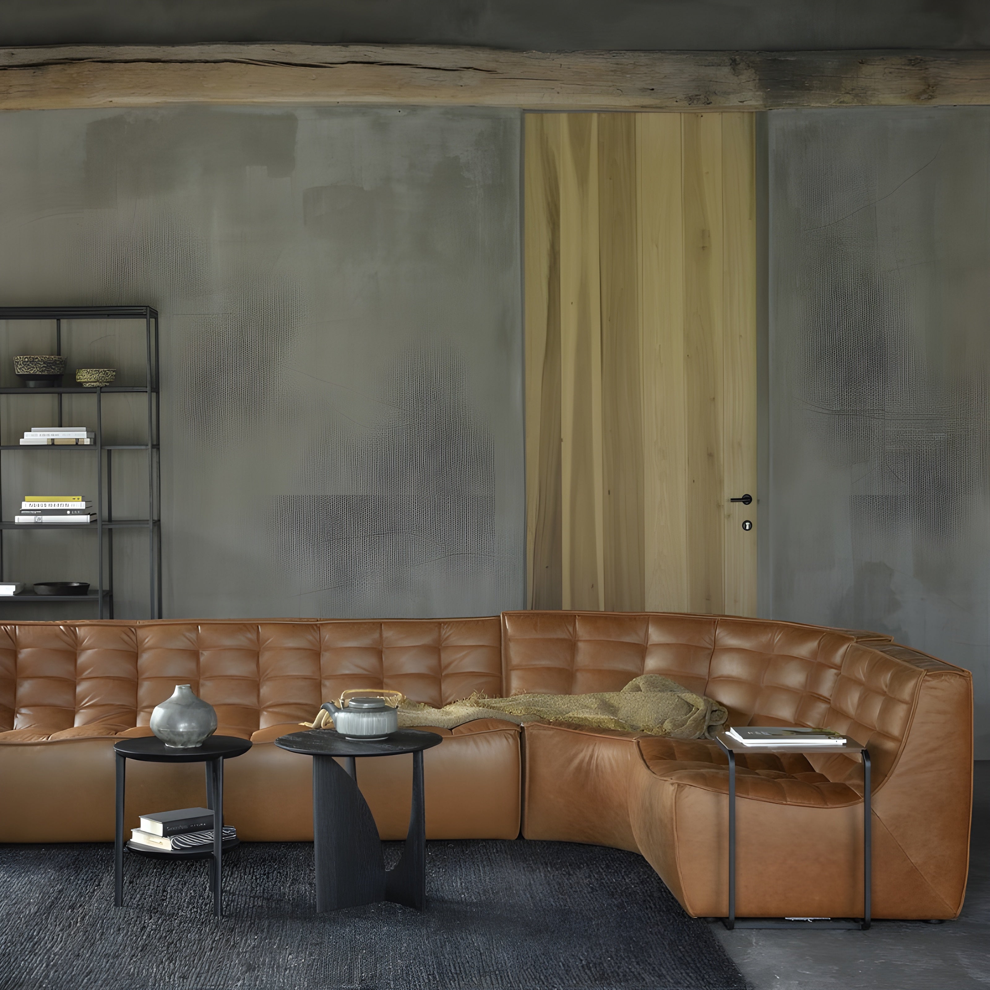 Ethnicraft N701 Round Leather Corner - ETH-20079