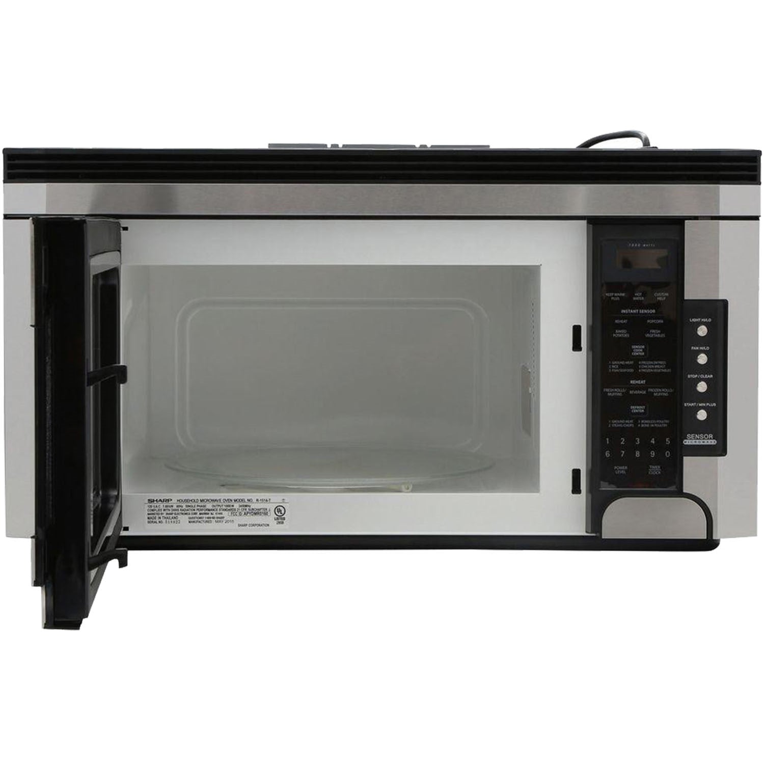 Sharp - 1.5 CF Carousel Over-the-Range Microwave, 1000W | R1514T - R1514T