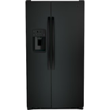 GE 25.3-cu ft Side-by-Side Refrigerator with Ice Maker, Water and Ice Dispenser Black - GSS25GGPBB