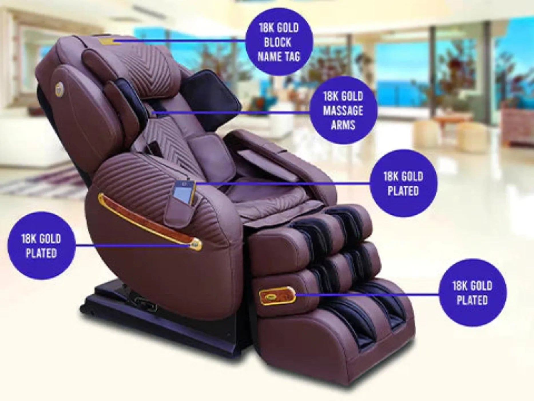Luraco Massage Chair i9 Max BE Royal Edition - LURACO-i9-MAX-RE-BLK