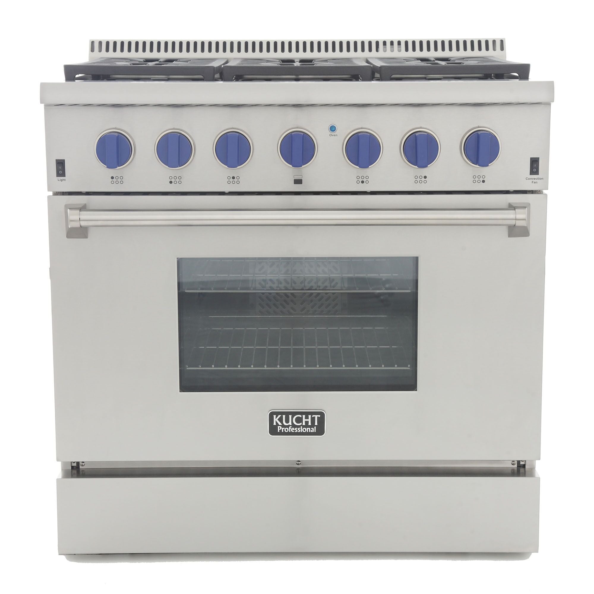 Kucht Professional 36 in. 5.2 cu ft. Natural Gas Range with Silver Knobs - KRG3618U-S