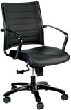 EuroTech Europa Metallic Leather Mid-Back Chair - EUR-LE222TNM-BLKL
