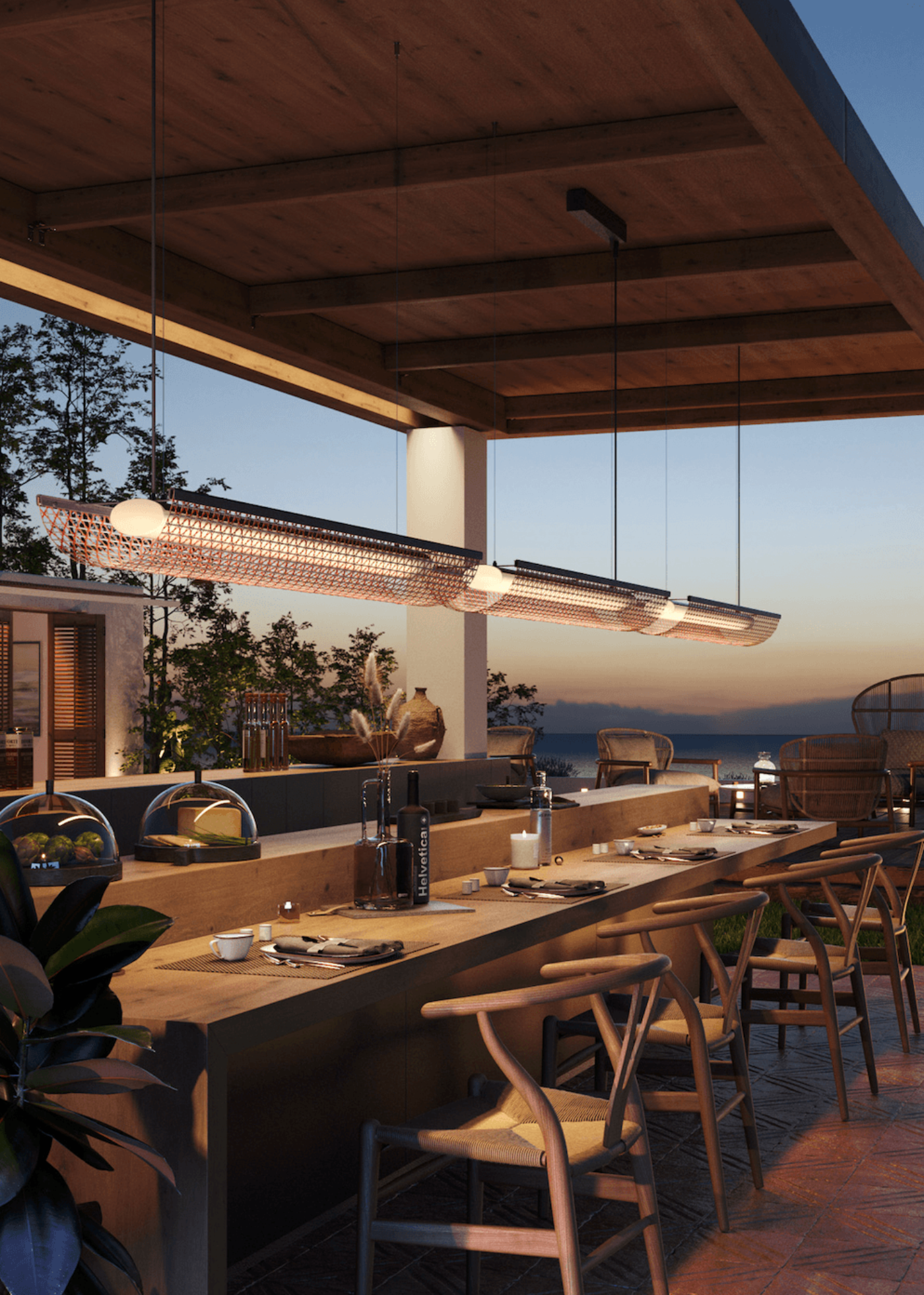 Bover Nans Balis S/140 Outdoor LED Dimmable Linear Pendant - 30929204195U