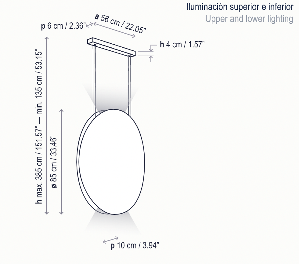 Bover Noren S/85 LED Dimmable Pendant - 11650210197U