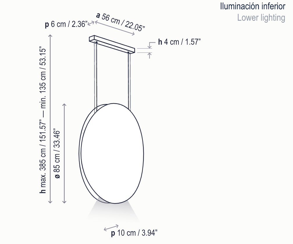 Bover Noren S/85 LED Dimmable Pendant - 11650210197U