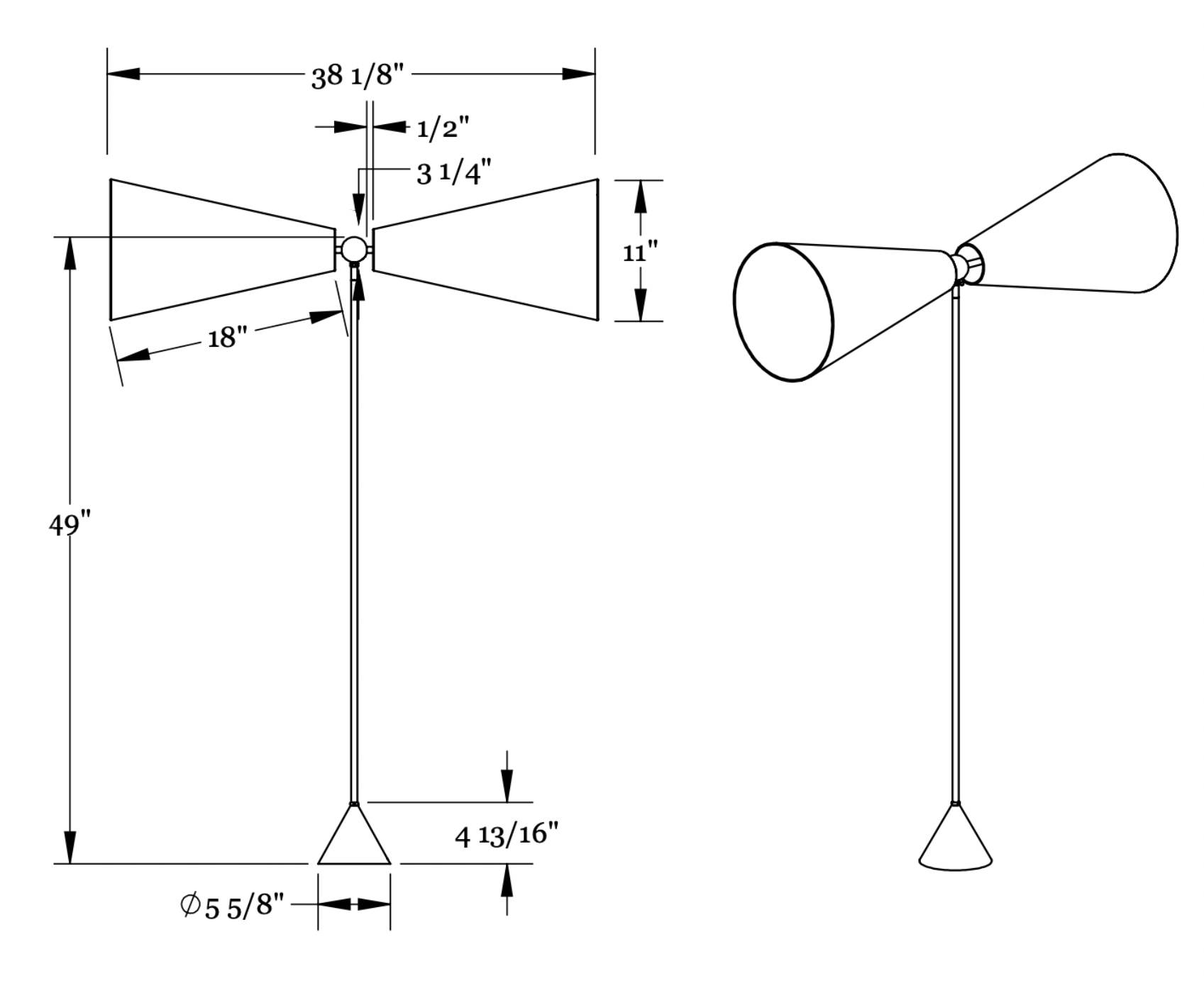 Workstead Pendolo Floor Lamp - Large - WS-PEN-FL-LG-HB-NLS-110