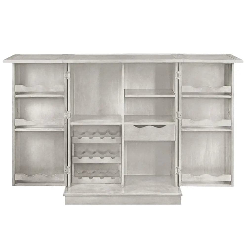 Ram Game Room Portable Folding Bar Cabinet-Antique White - Backyard Provider