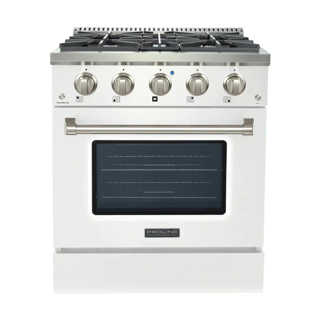 ProLine Dual Fuel Kitchen Range 15,000 BTUs Available in Stainless Steel, Matte Black, Gloss White options - PLSR 30GE