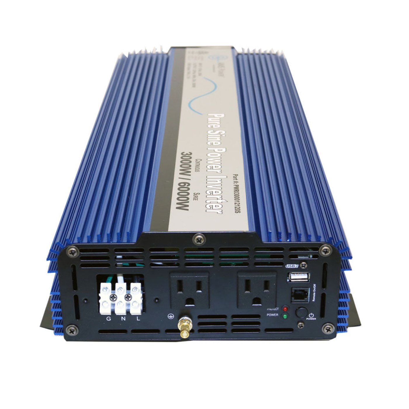 Aims Power 3000 Watt Pure Sine Inverter w/ USB & Remote Port UL Listed