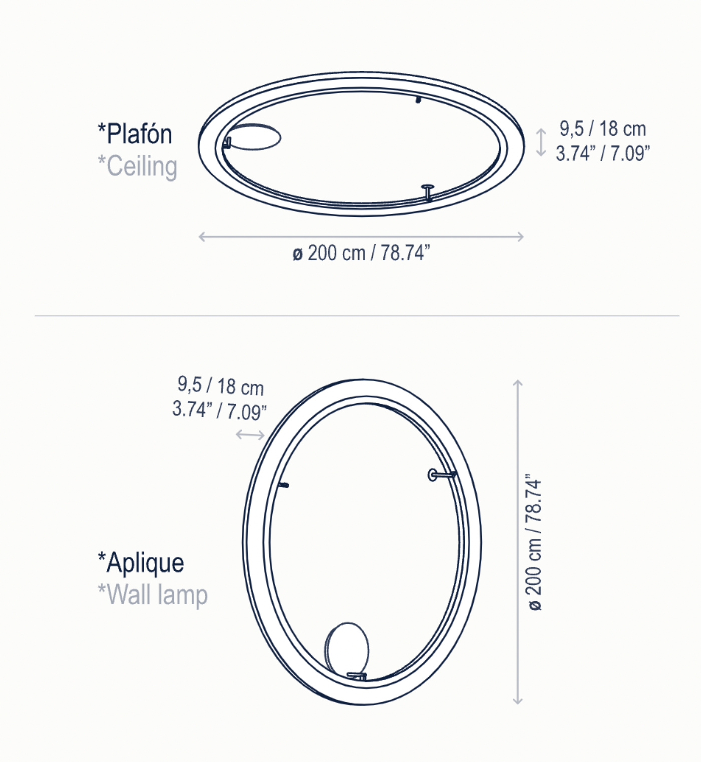 Bover Roda PF/200 LED Dimmable Ceiling Lamp - 36613106190U