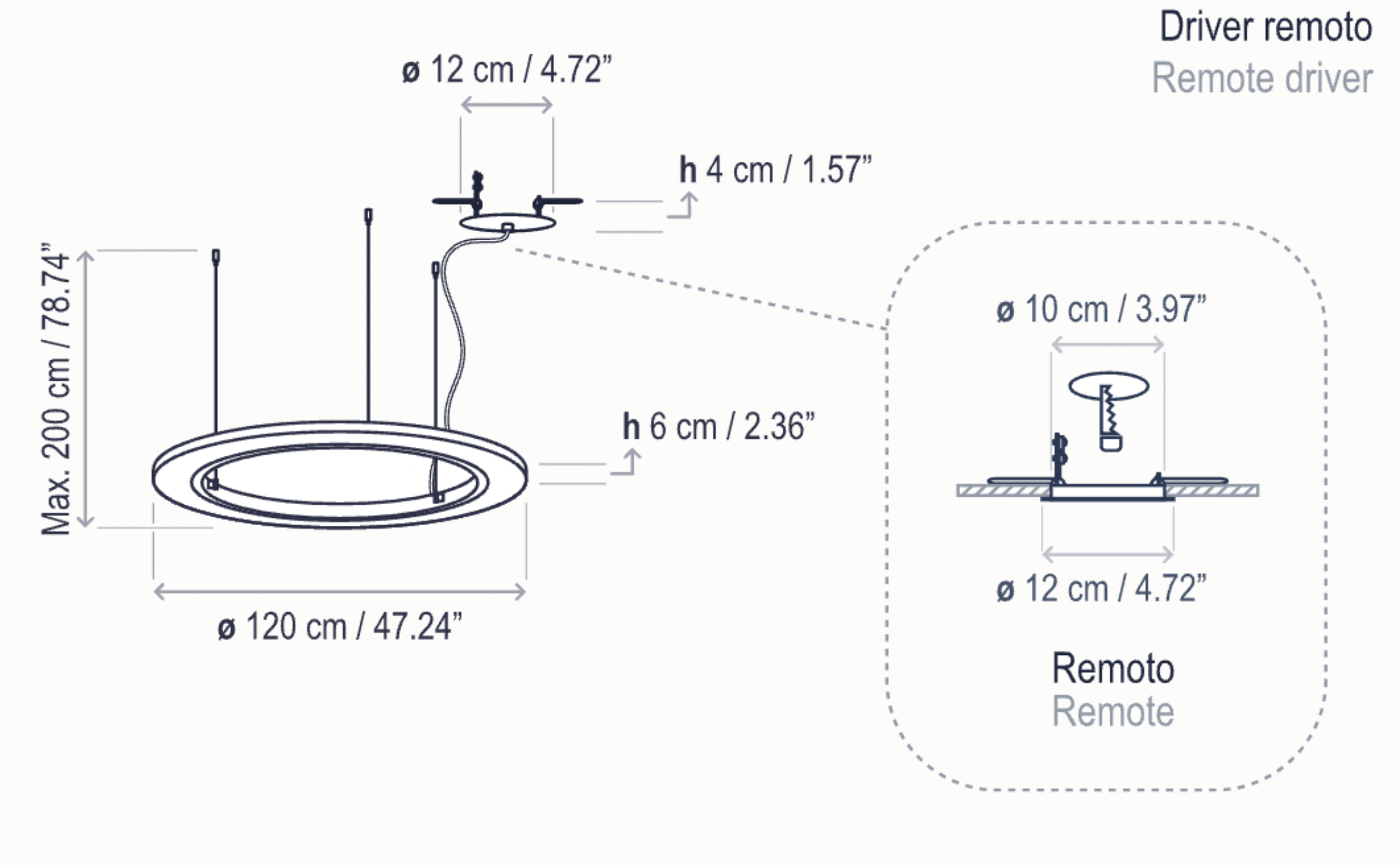 Bover Roda S/120 LED Dimmable Pendant - 36601210190U
