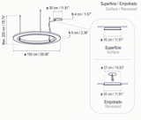 Bover Roda S/150 LED Dimmable Pendant - 36602210190U