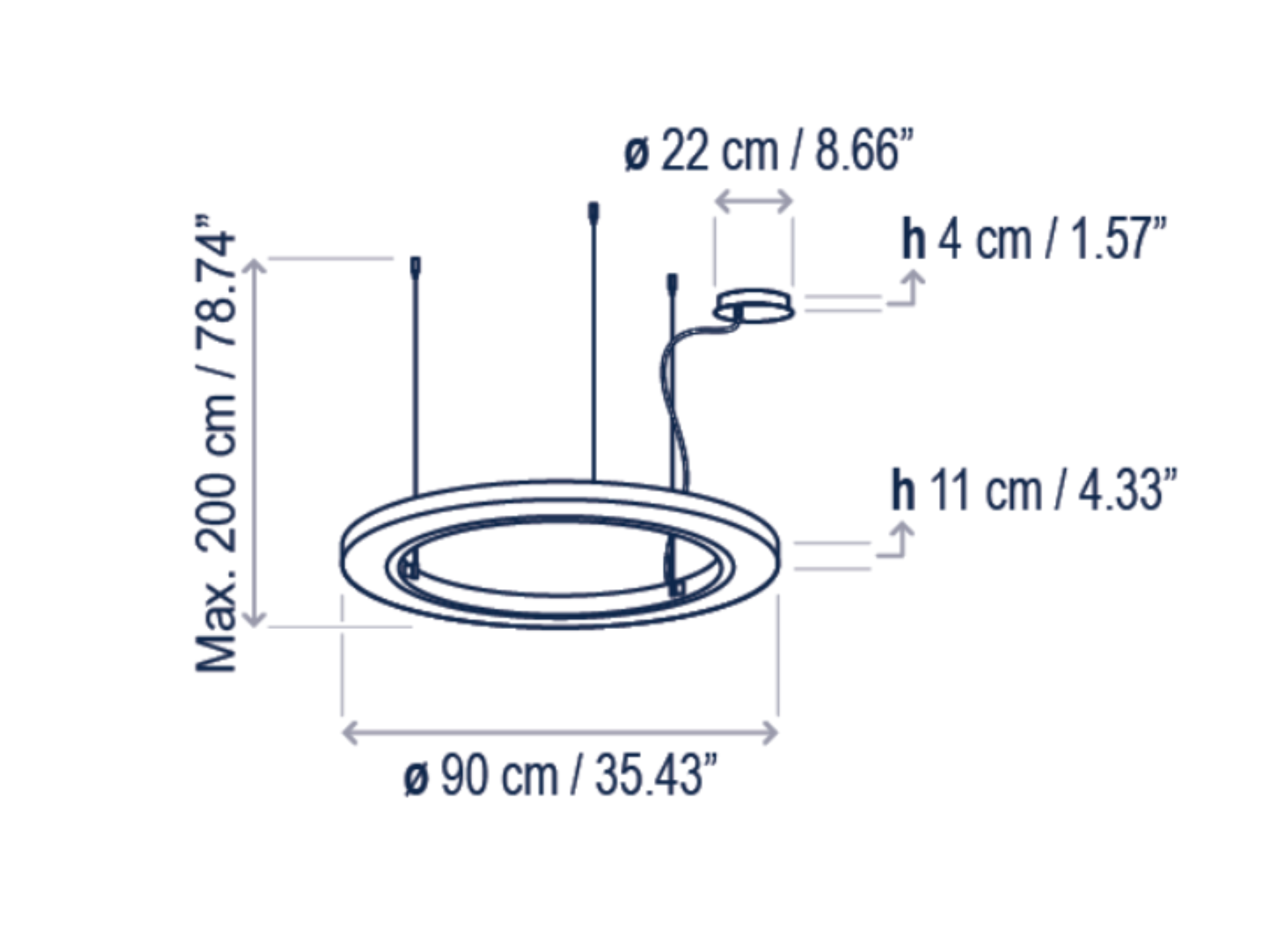Bover Roda S/90 LED Dimmable Pendant - 36607210190U