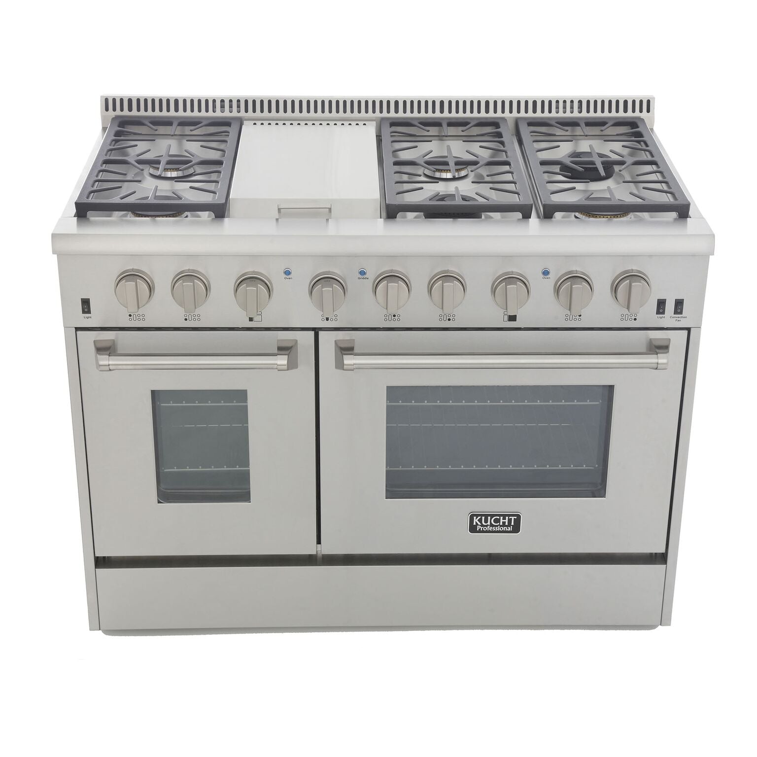 Kucht Professional 48 in. 6.7 cu ft. Natural Gas Range with Silver Knobs - KRG4804U-S