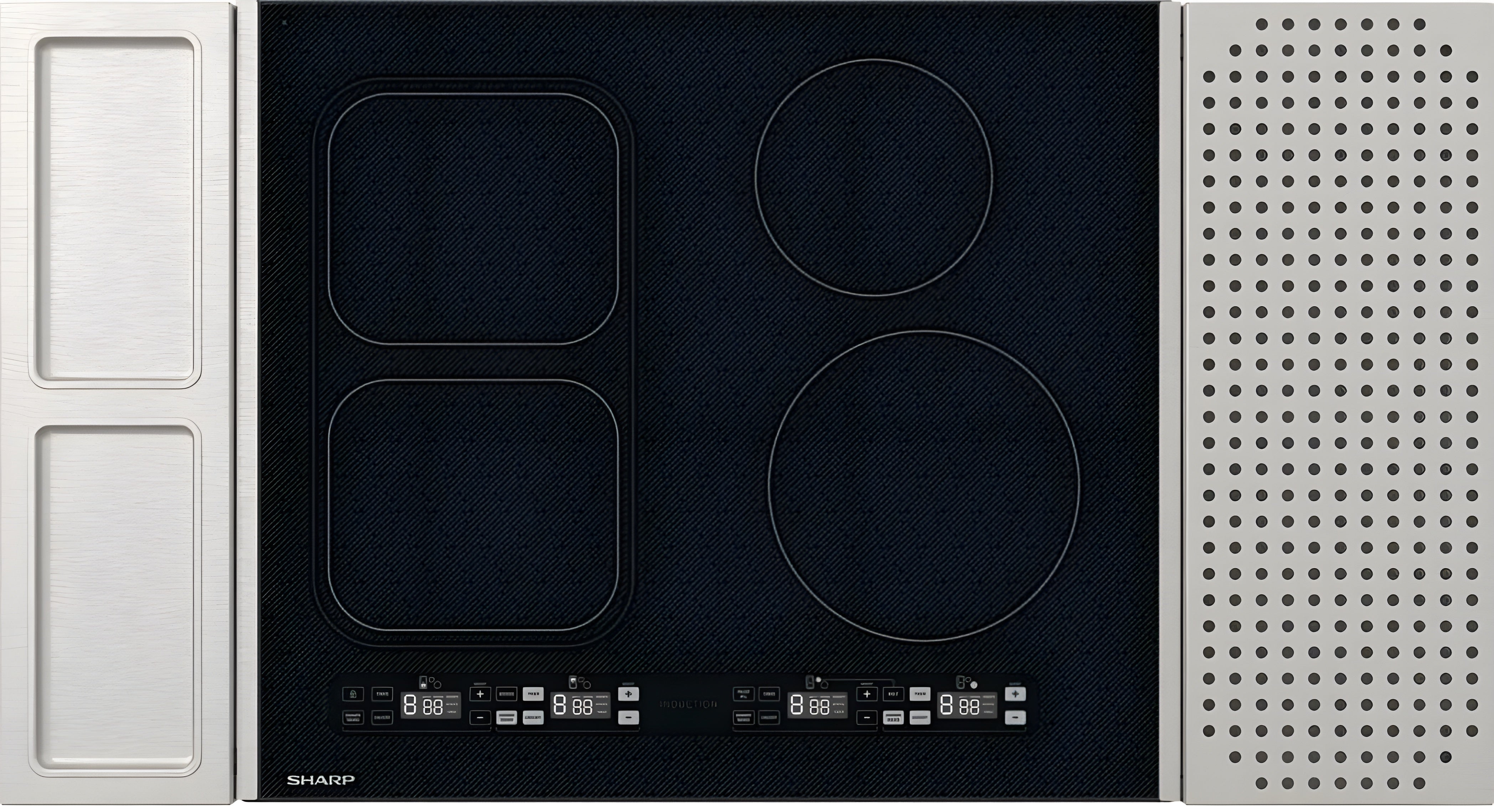 Sharp - 24 in. Induction Cooktop with Side Accessories - SCH2443GB