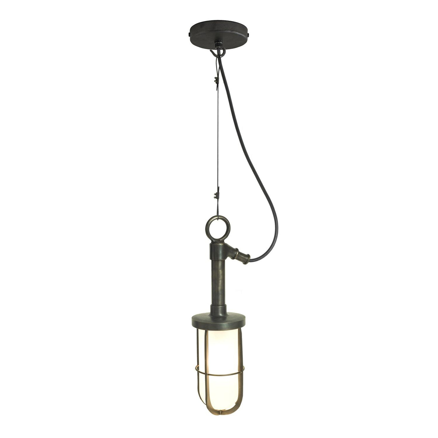Davey Lighting Ship's Well Glass Pendant 7524 - Weathered Brass
