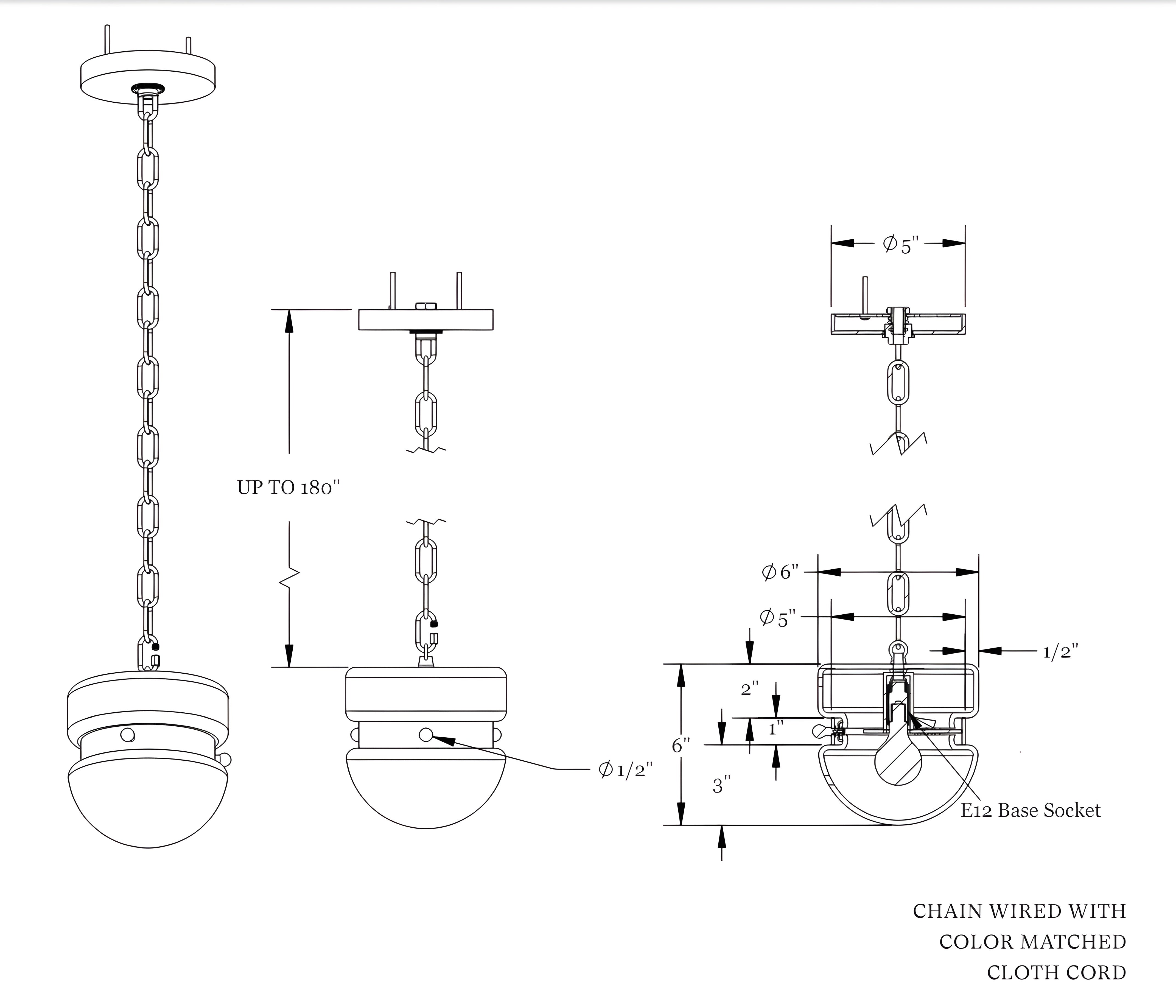 Workstead Slab Hemisphere Pendant Small - WS-BUO-SLB-HEM-P-SM-MBE-110