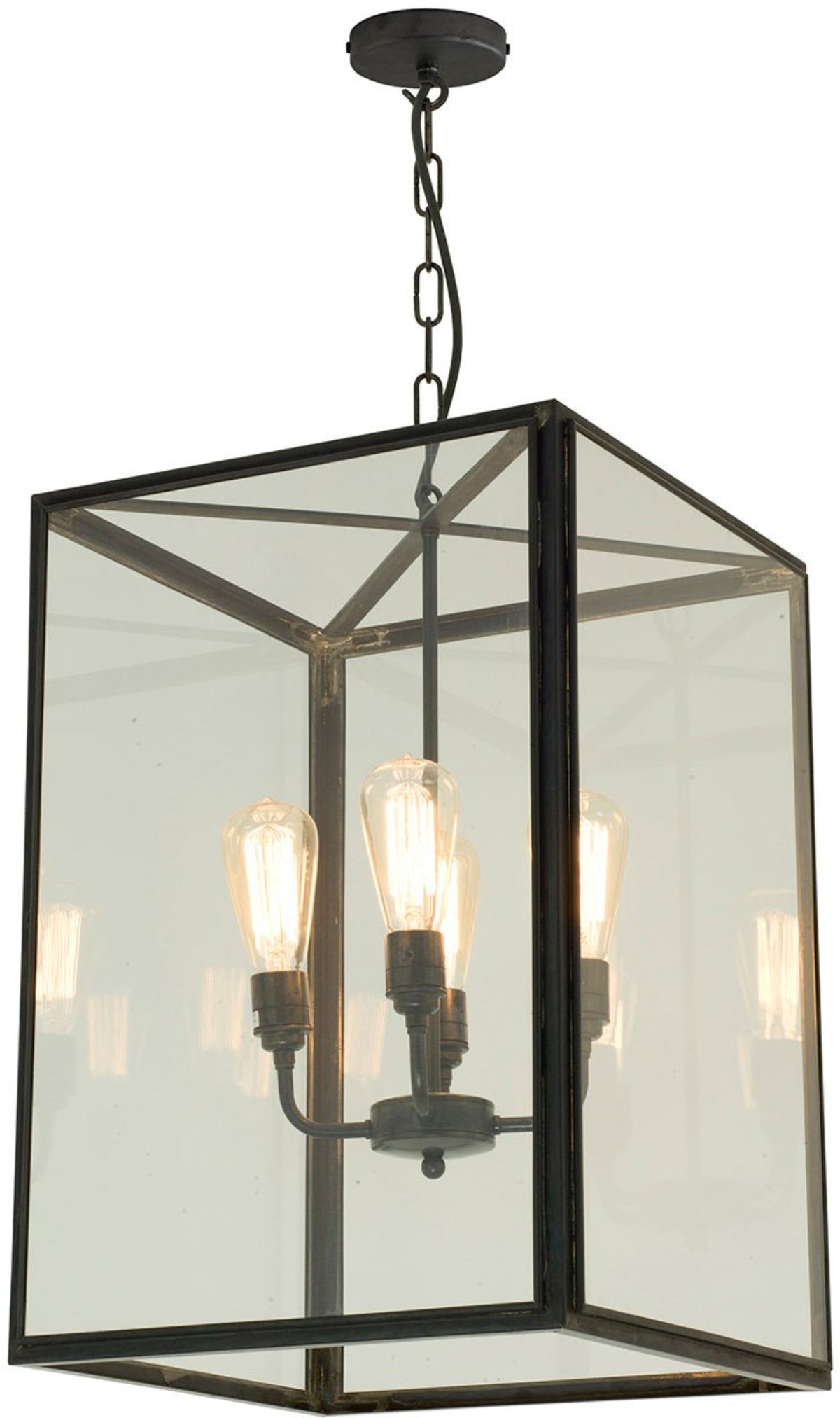 Davey Lighting Square Pendant With 4 Lampholders Open Top - Extra Large