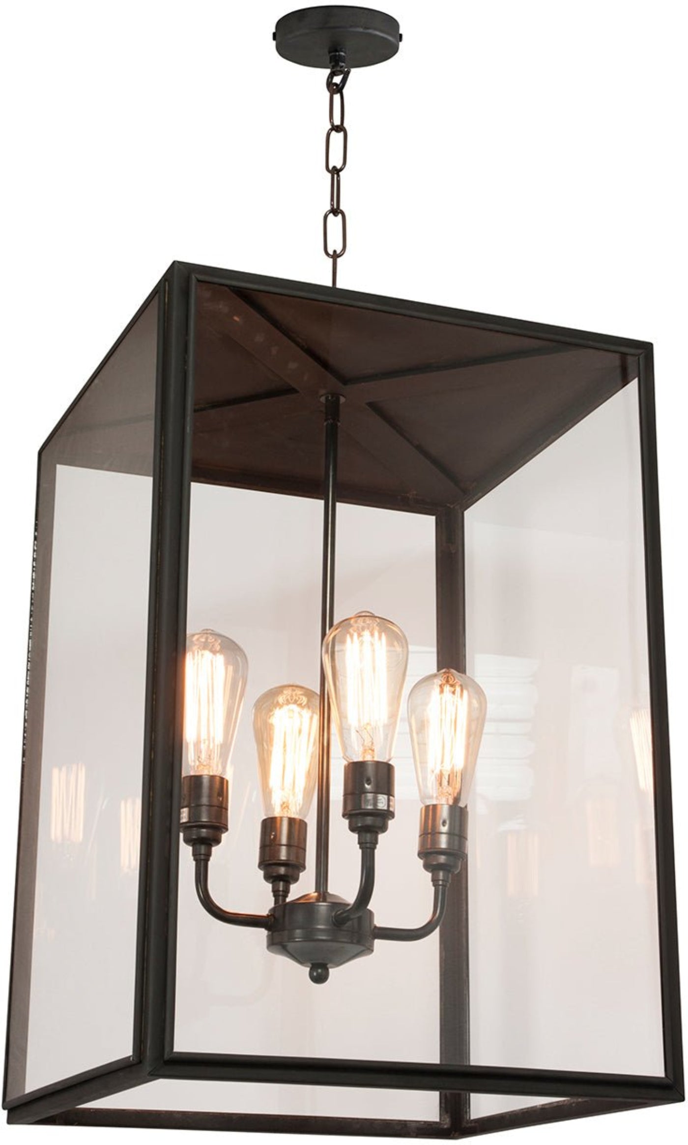Davey Lighting Square Pendant With Four Lampholders Closed Top - Extra Large