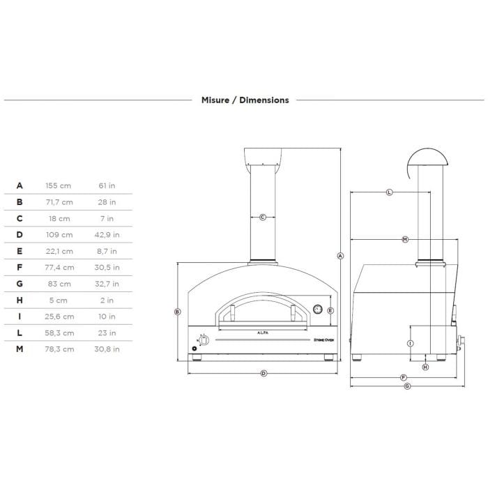 Alfa FXSTONE-L Stone Large 31-Inch Countertop Gas Pizza Oven