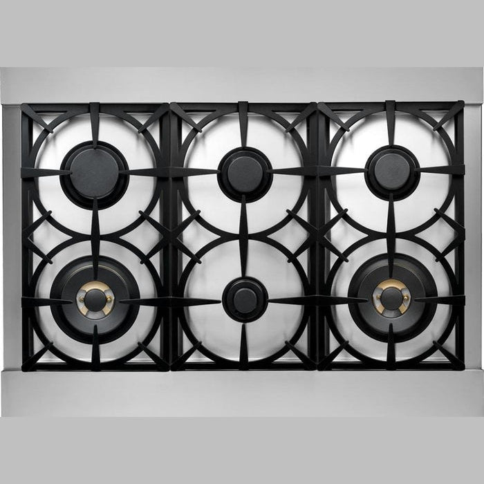 Superiore Deco 36-Inch Dual Fuel Freestanding Range in Red Matte with Chrome Trim - RD361SCR_C_