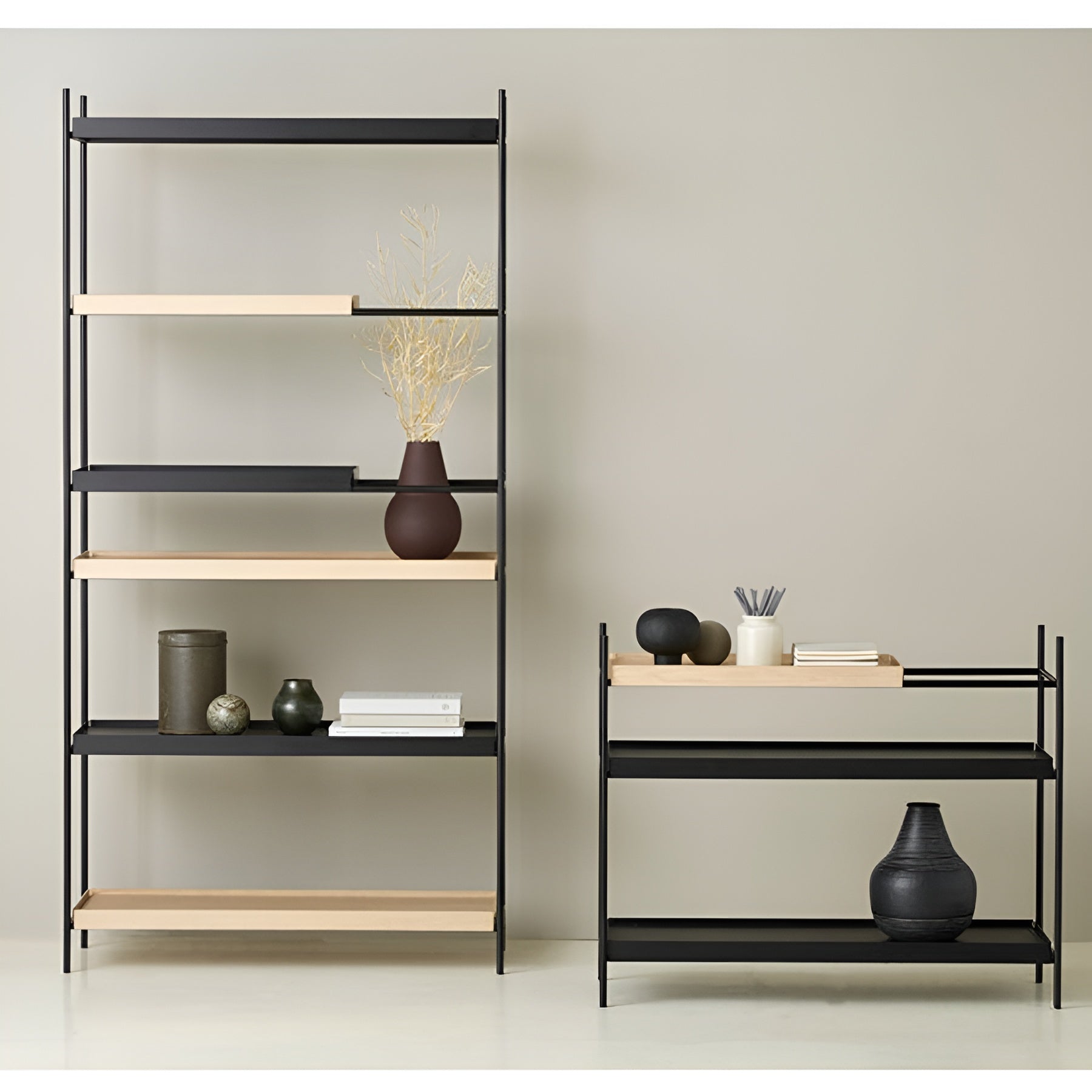 Woud Tray Shelf - High