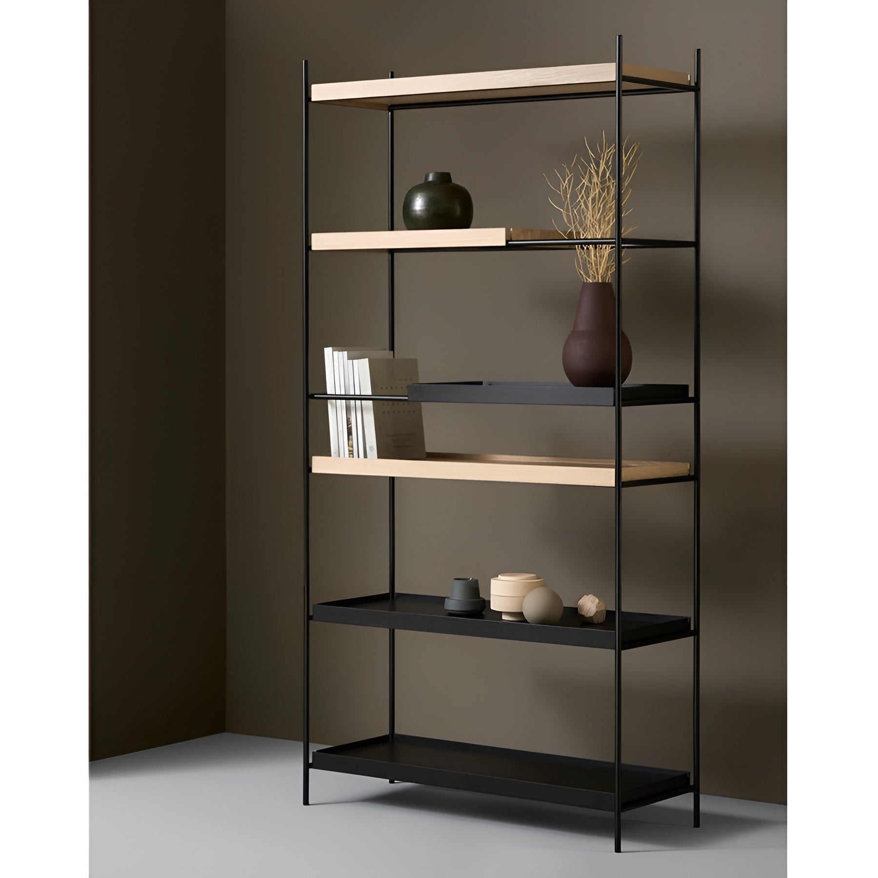 Woud Tray Shelf - High