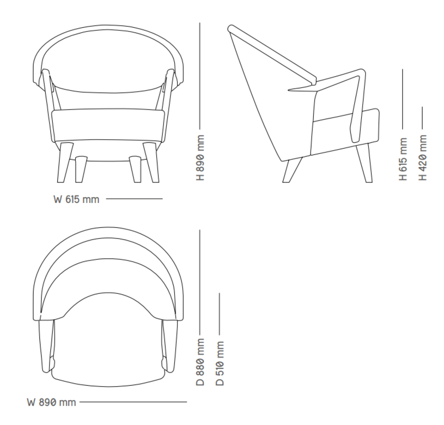 Eikund UnFluffy Lounge Chair - UNFLUFFY-OO-ELWH