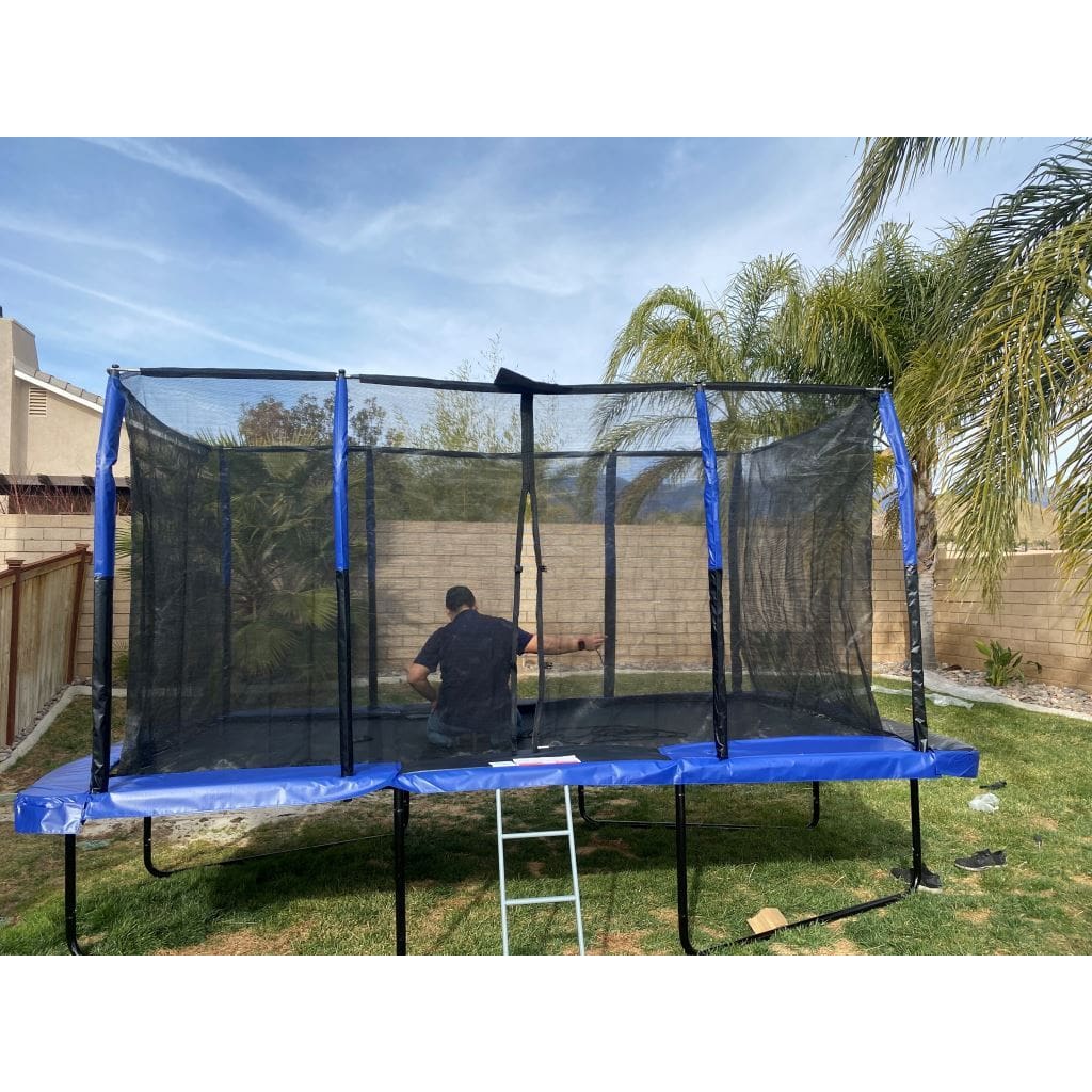 UPPER BOUNCE RECTANGLE TRAMPOLINE 8’ X 14’ MEGA INCL. ENCLOSURE SYSTEM - UBRTG01-814